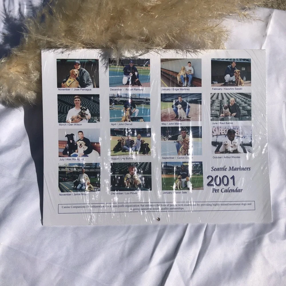 🆕 2001 Seattle Mariners Calendar w/HOF EDGAR MARTINEZ +more